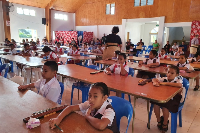 Students attenting class in a primary school in Tonga. Credit: Ministry of Education